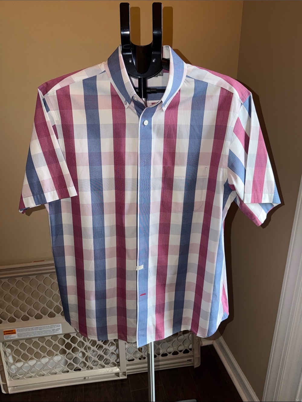 Daniel Cremieux Short-Sleeve Button-Down Plaid Shirt - Blue, Pink & White
